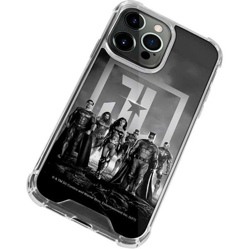 The Justice League (2017) Justice League Black and White iPhone 15 Pro Clear Case